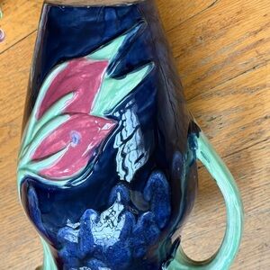 VTG Handcrafted Ceramic pitcher with Floral Design